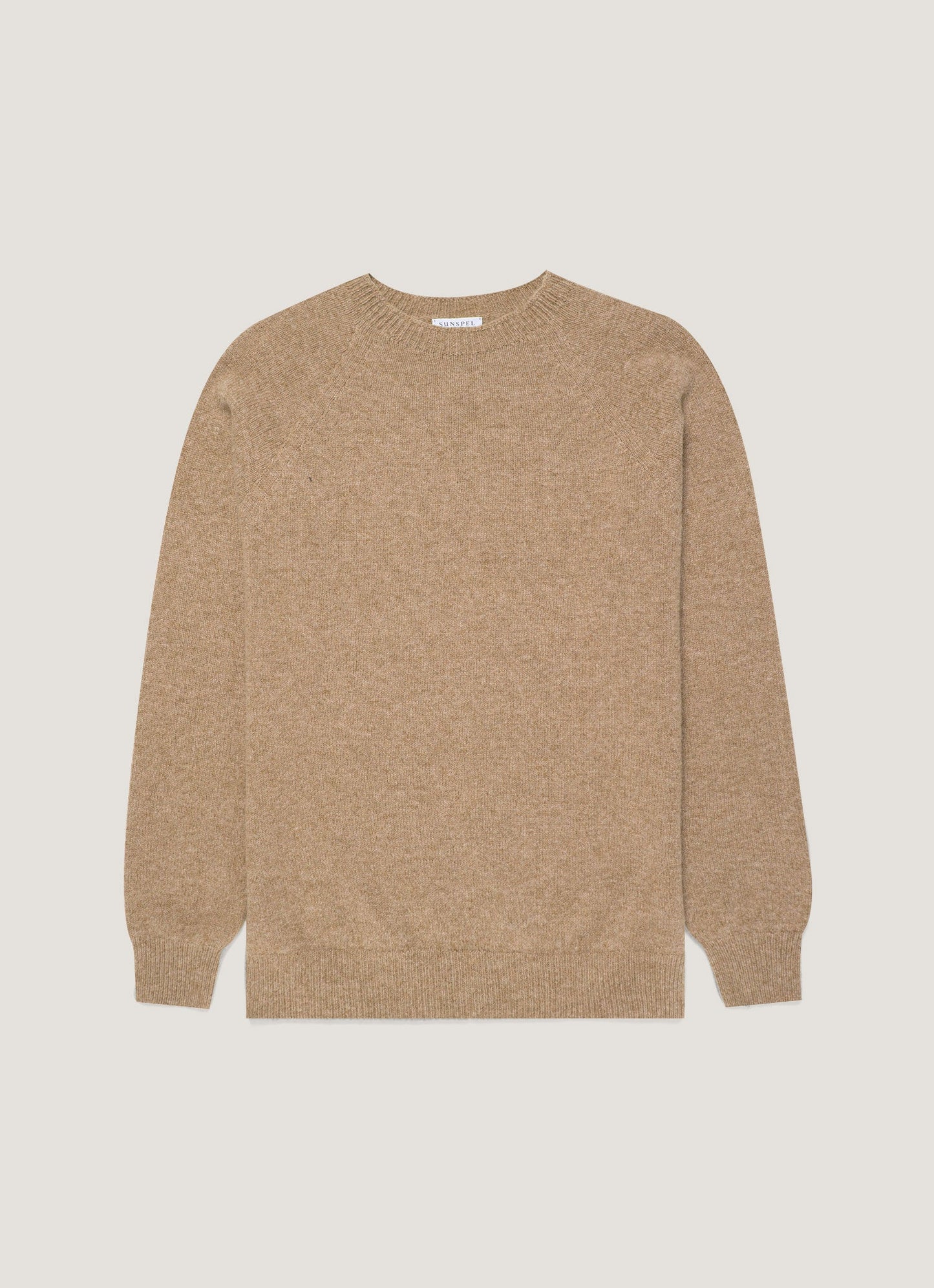 Mens Lambswool Crew Neck Jumper In Sandstone Mjum8066 Brfc