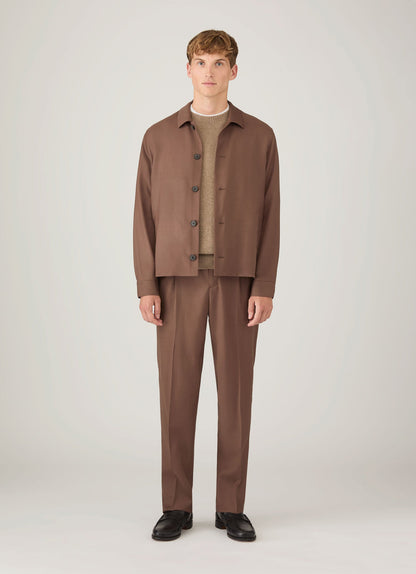 Mens Lambswool Crew Neck Jumper In Sandstone Mjum8066 Brfc