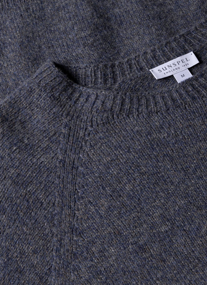 Mens Lambswool Crew Neck Jumper In Slate Blue Twist Mjum8066 Buve