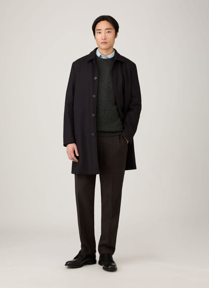 Mens Lambswool Crew Neck Jumper In Dark Green Twist Mjum8066 Gnip
