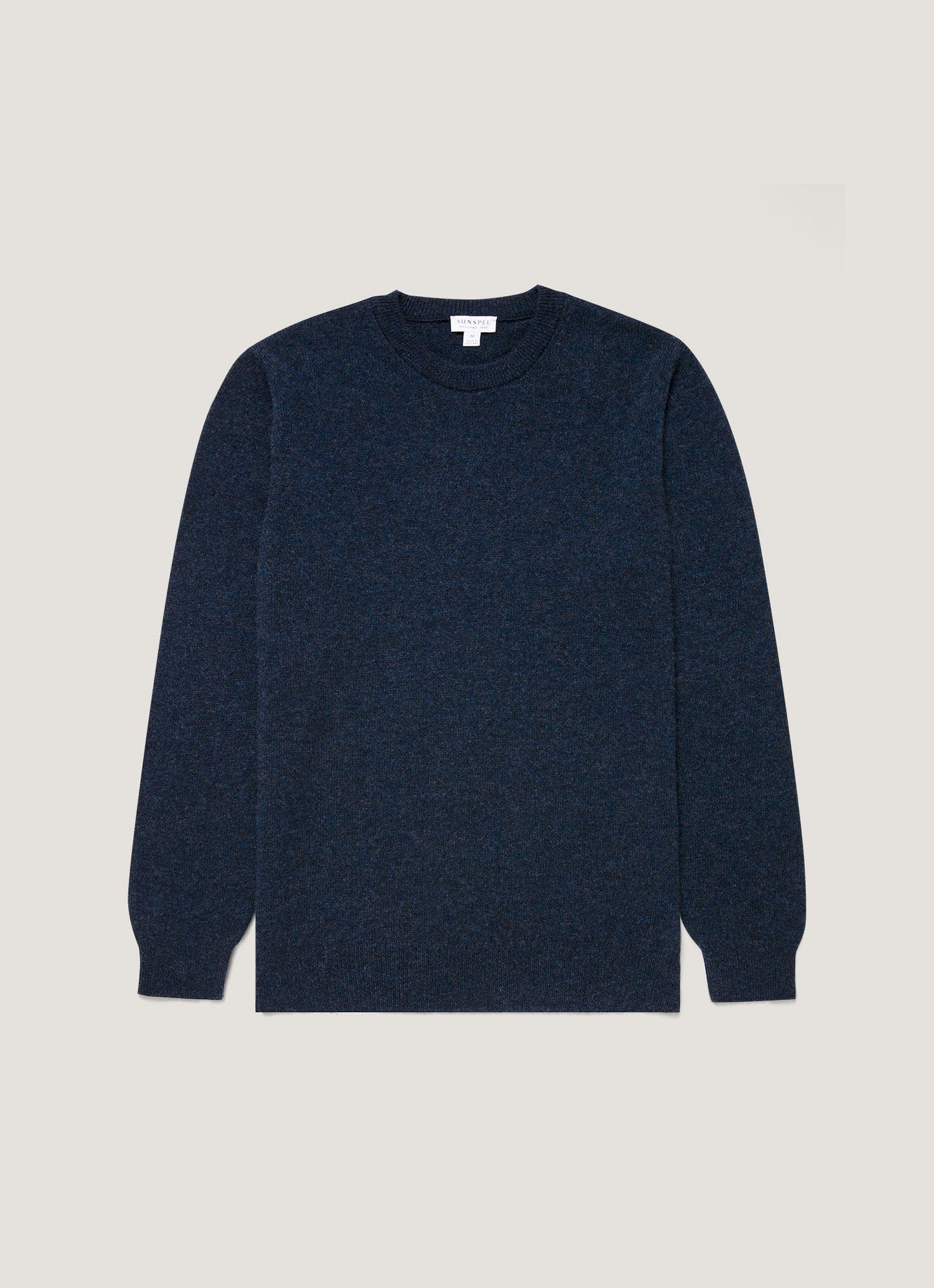 Mens Cashmere Crew Neck Jumper In Navy Melange