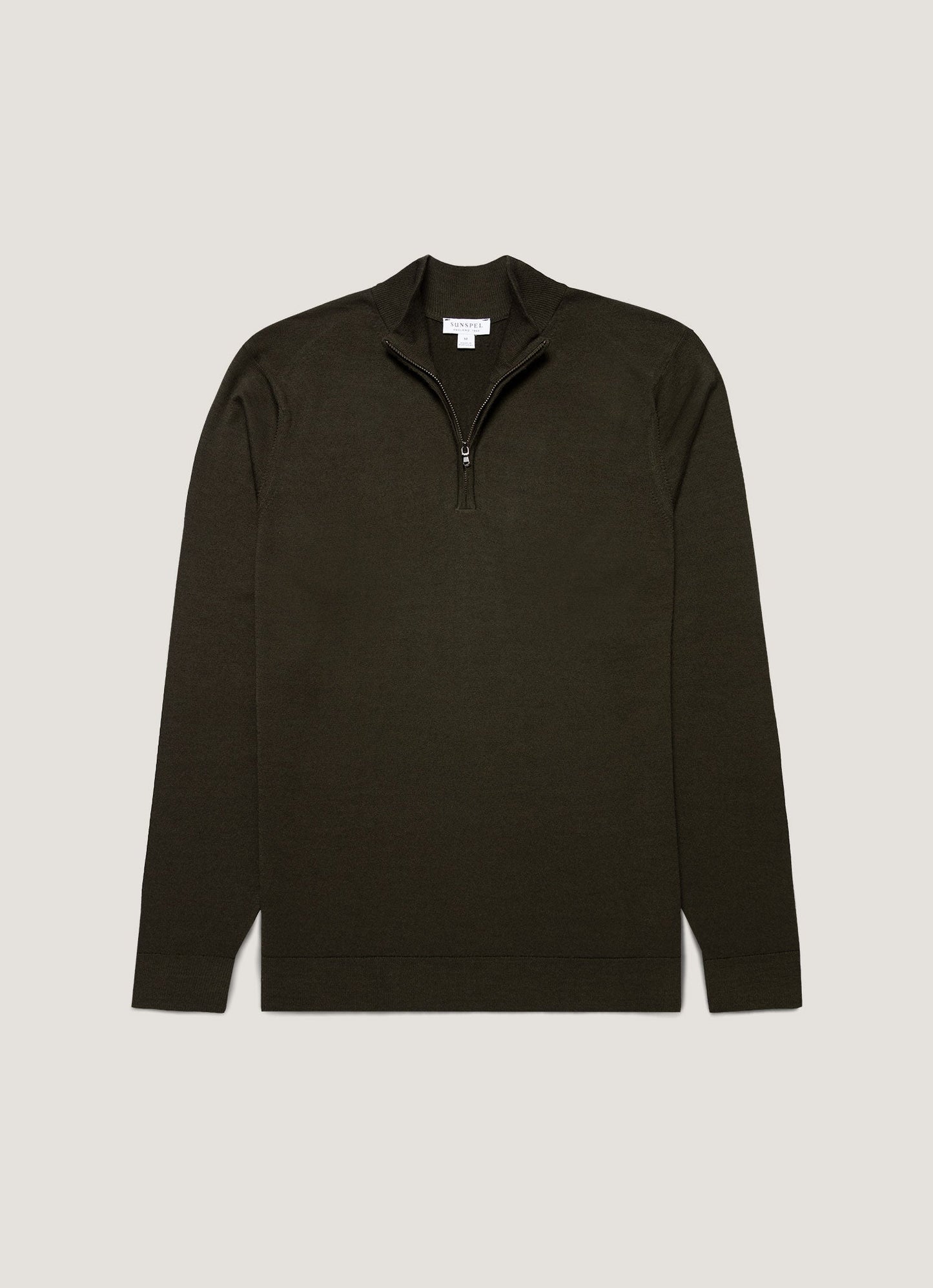 Mens Extra Fine Merino Zip Neck In Dark Green Mjum8116 Gnin