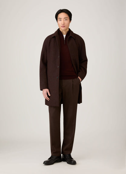Mens Extra Fine Merino Zip Neck In Bakelite Mjum8116 Rdel