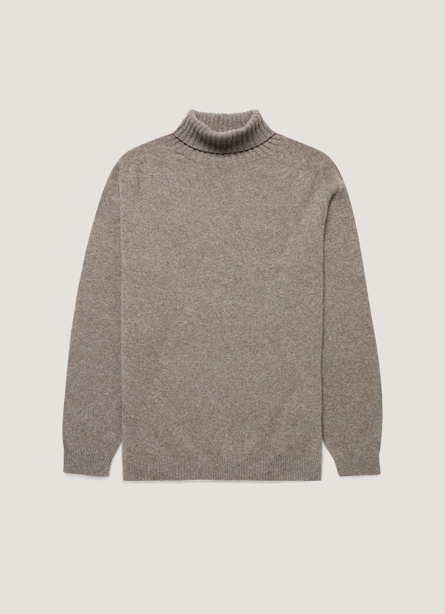 Mens Lambswool Roll Neck In Bark Mjum8129 Brgc