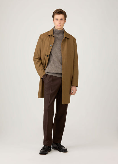 Mens Lambswool Roll Neck In Bark Mjum8129 Brgc
