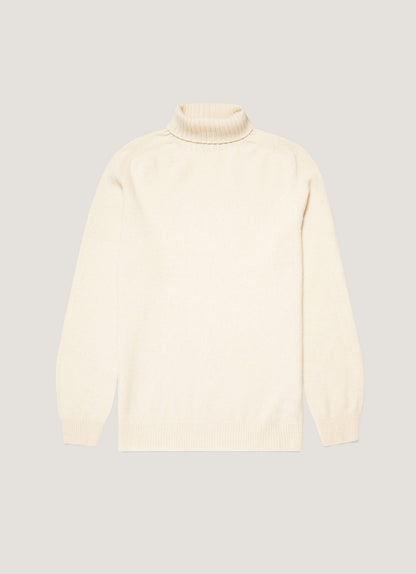 Men S Roll Neck Sweater In Ecru