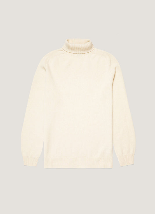 Men S Roll Neck Sweater In Ecru