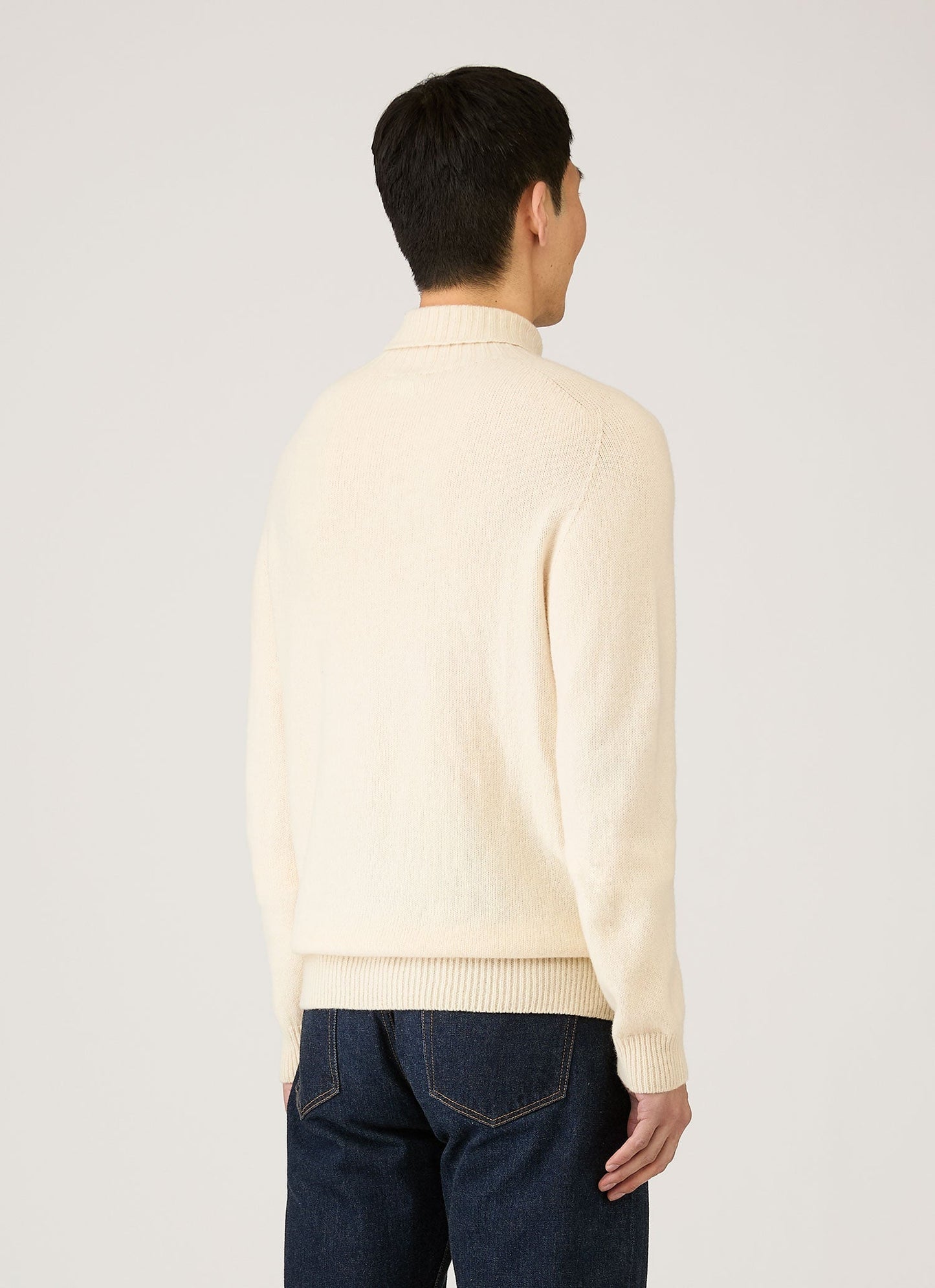 Men S Roll Neck Sweater In Ecru