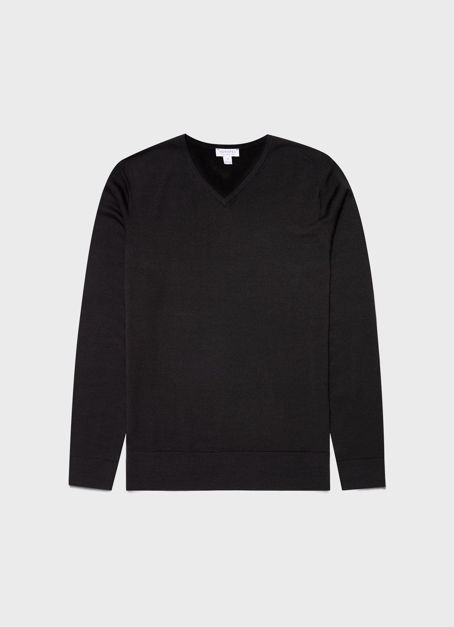 Merino V Neck Jumper Black
