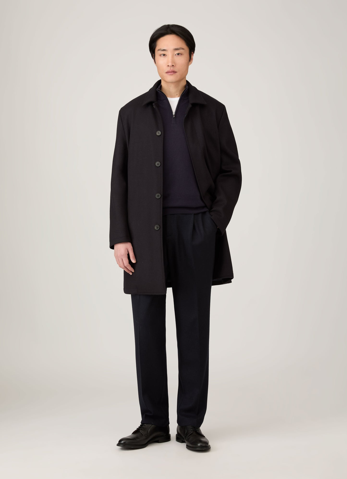 Mens Sea Island Cashmere Half Zip In Midnight Navy Mjum8284 Buvn