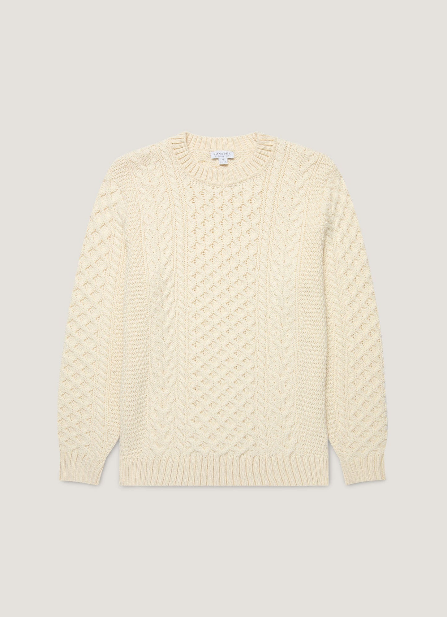 Mens Cable Knit Jumper In Ecru Mjum8286 Whcr