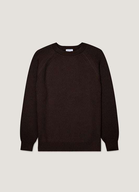 Mens Ribbed Jumper In Truffle Mjum8288 Brgd