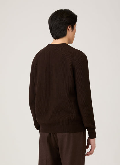 Mens Ribbed Jumper In Truffle Mjum8288 Brgd