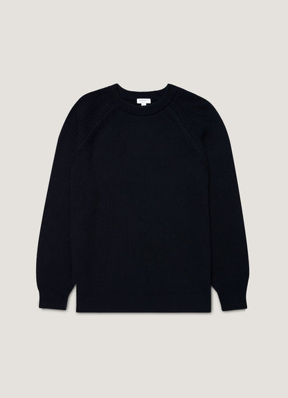 Mens Ribbed Jumper In Navy Mjum8288 Buaa