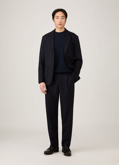 Mens Cashmere Crew Neck Jumper In Navy Mjum8291 Buaa