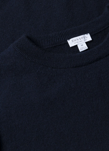 Mens Cashmere Crew Neck Jumper In Navy Mjum8291 Buaa