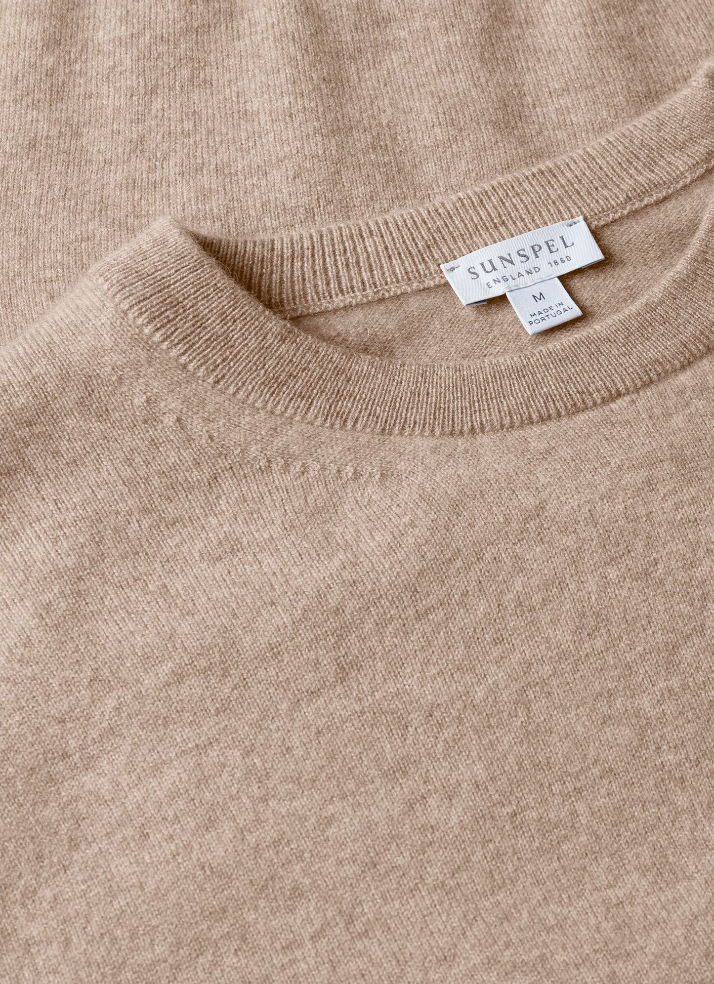 Mens Cashmere Crew Neck Jumper In Oatmeal Melange Mjum8291 Whao