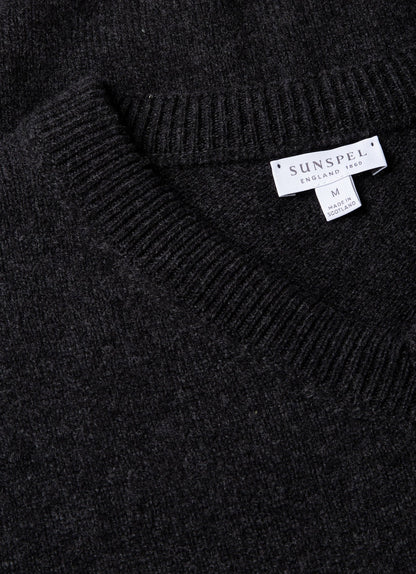 Men's Lambswool Vest in Charcoal Melange