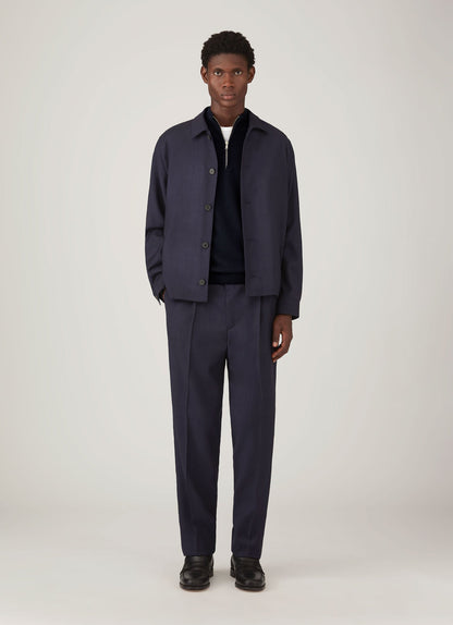 Mens Cashmere Half Zip Jumper In Navy Mjum8299 Buaa