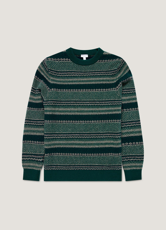 Mens Lambswool Fair Islejumper In Holly Green Mjum8321 Gnjp