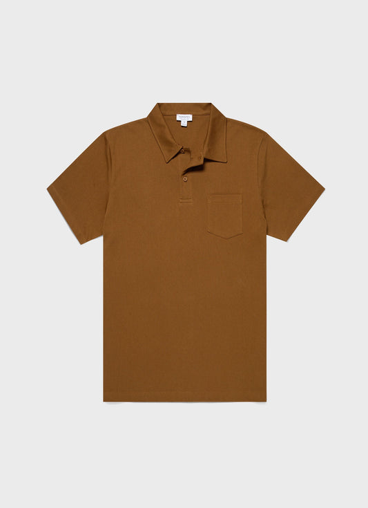 Mens Riviera Polo Shirt In Golden Brown Mpol1026 Brfo