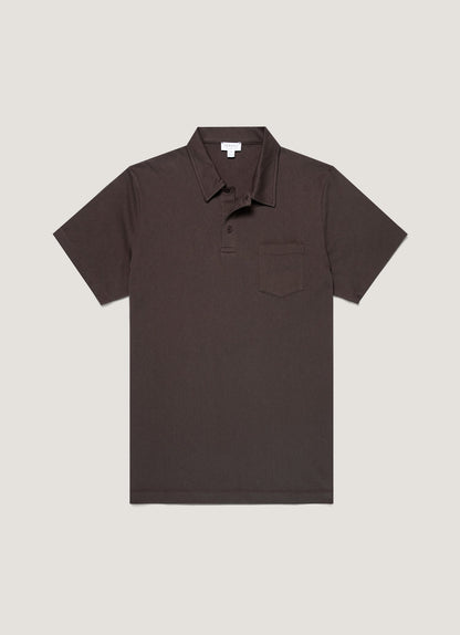 Mens Riviera Polo Shirt In Dark Chocolate Mpol1026 Brgs