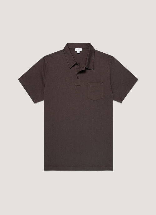 Mens Riviera Polo Shirt In Dark Chocolate Mpol1026 Brgs