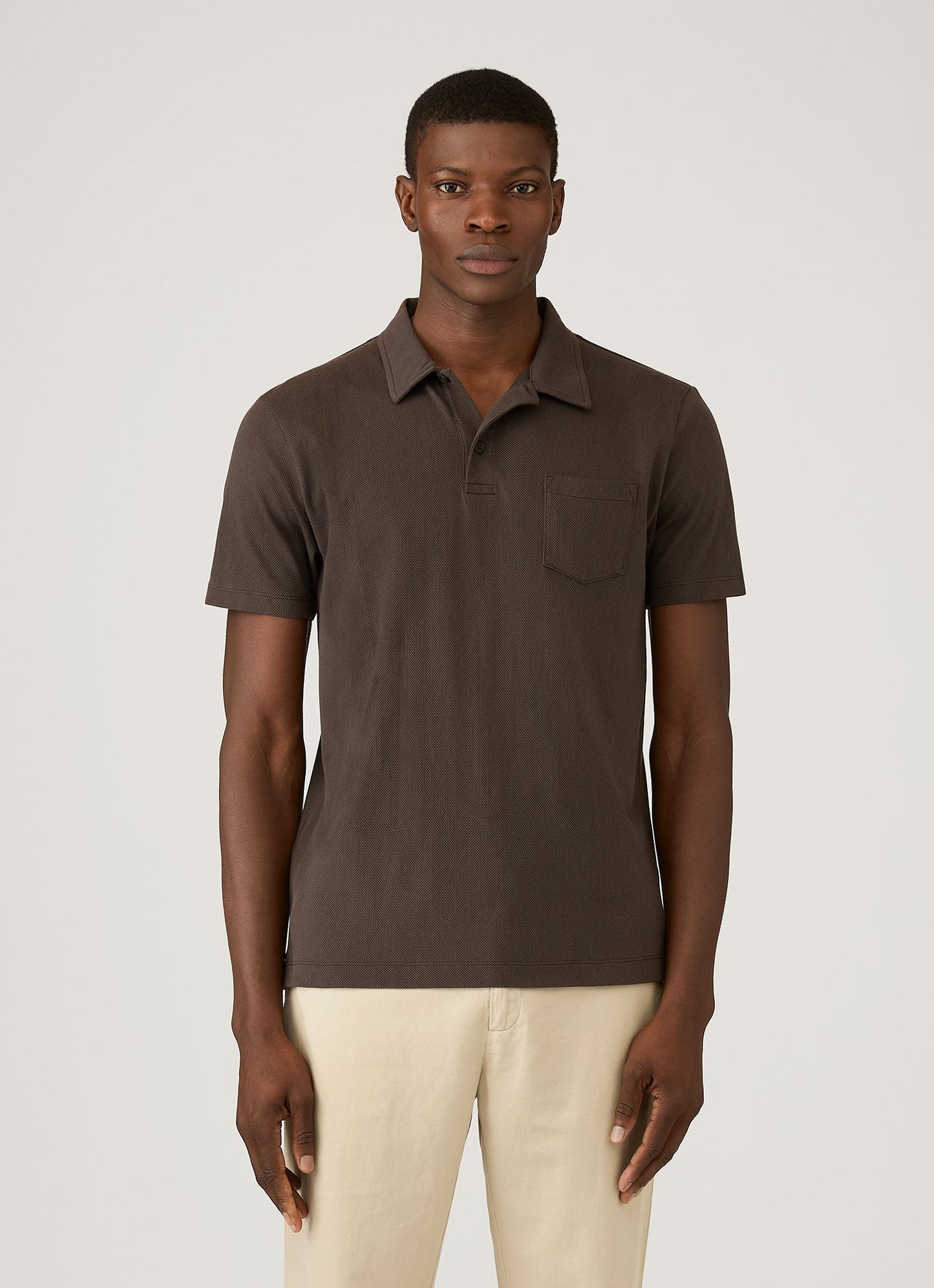 Mens Riviera Polo Shirt In Dark Chocolate Mpol1026 Brgs