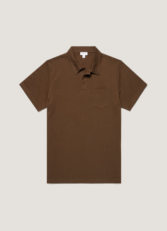Mens Riviera Polo Shirt In Dark Walnut Mpol1026 Brgw