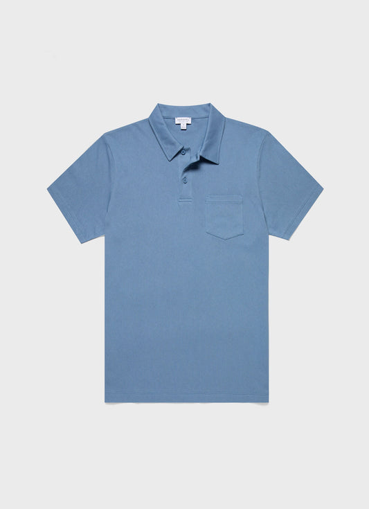 Mens Riviera Polo Shirt In Como Blue Mpol1026 Buvp