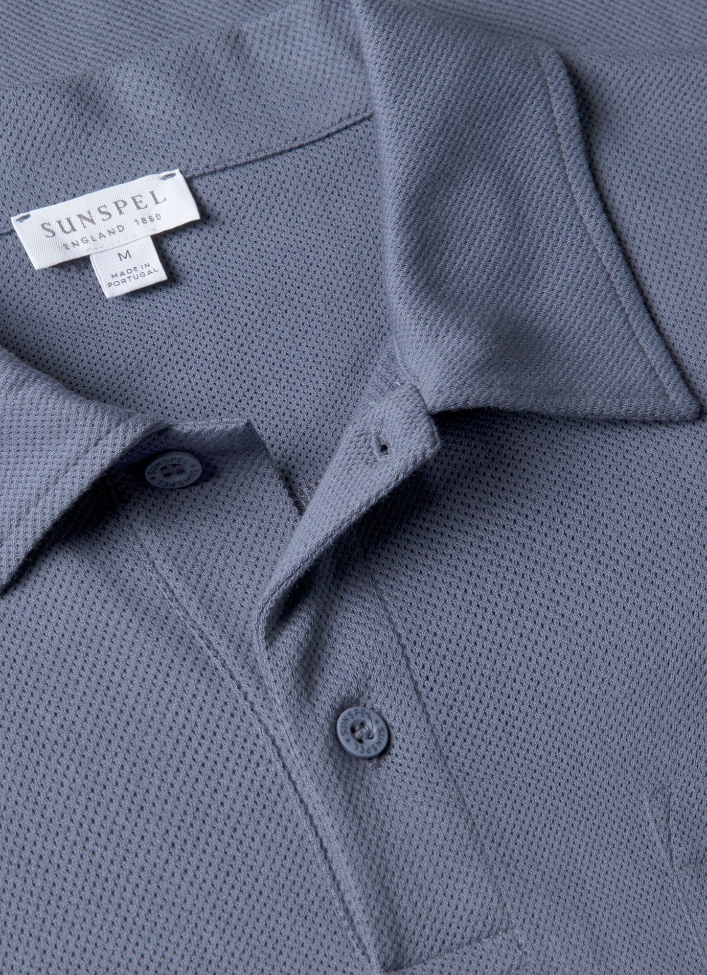 Mens Riviera Polo Shirt In Selvedge Blue Mpol1026 Buwf