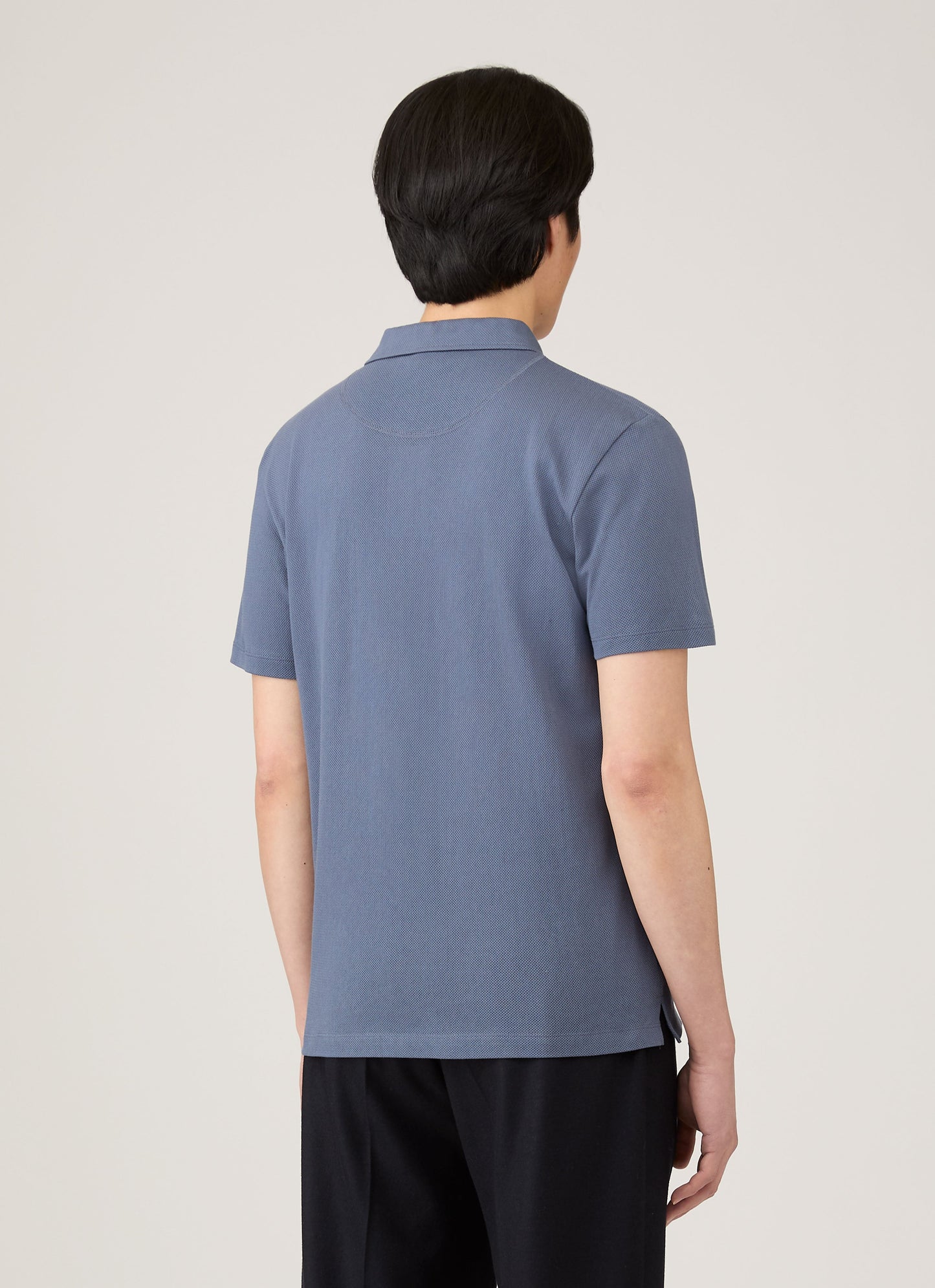Mens Riviera Polo Shirt In Selvedge Blue Mpol1026 Buwf
