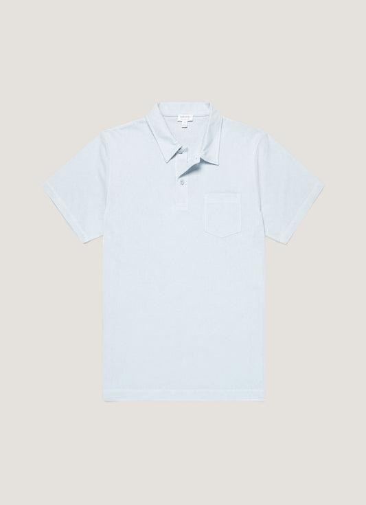 Men's Riviera Polo Shirt in Pastel Blue