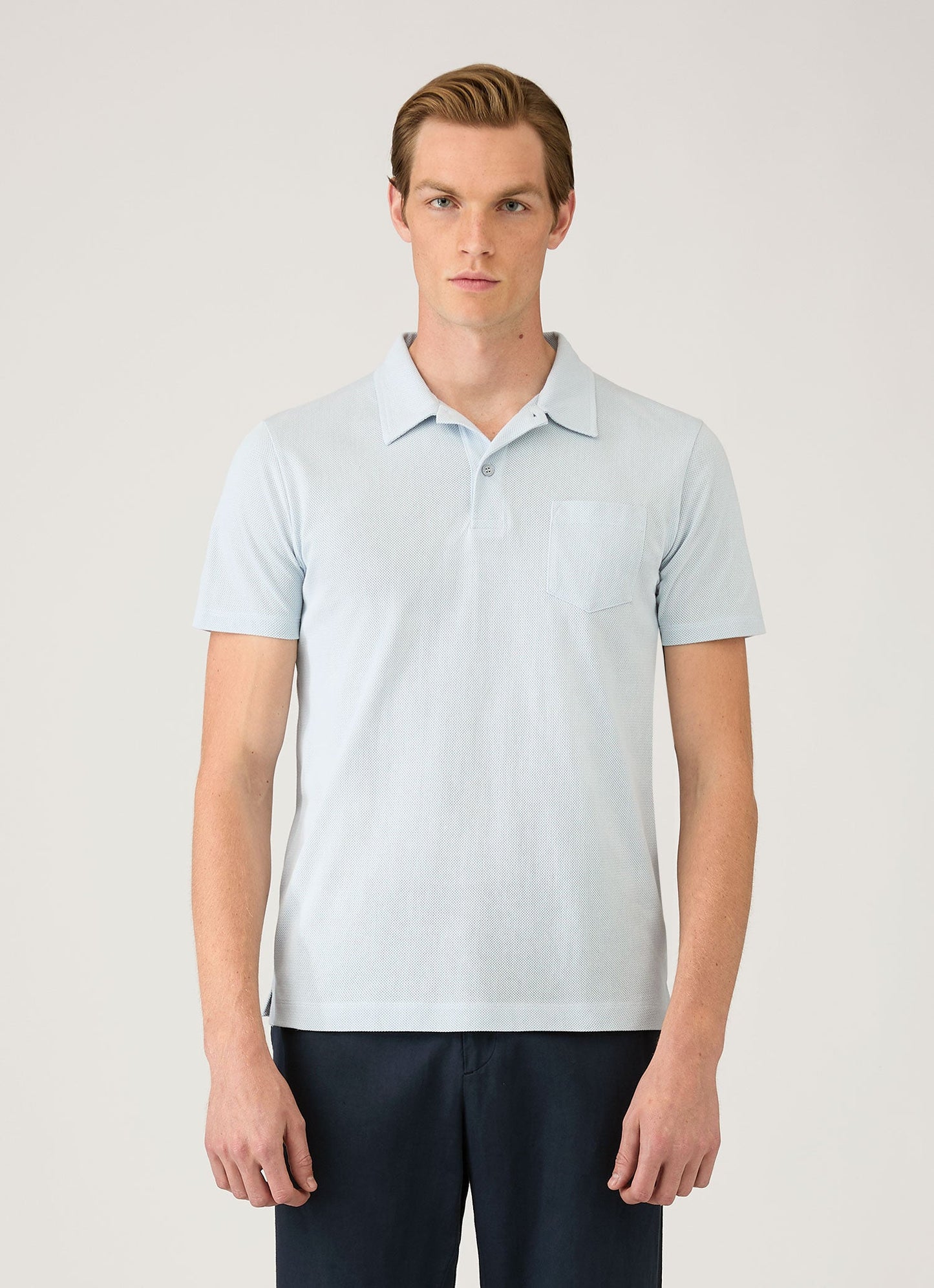 Men's Riviera Polo Shirt in Pastel Blue