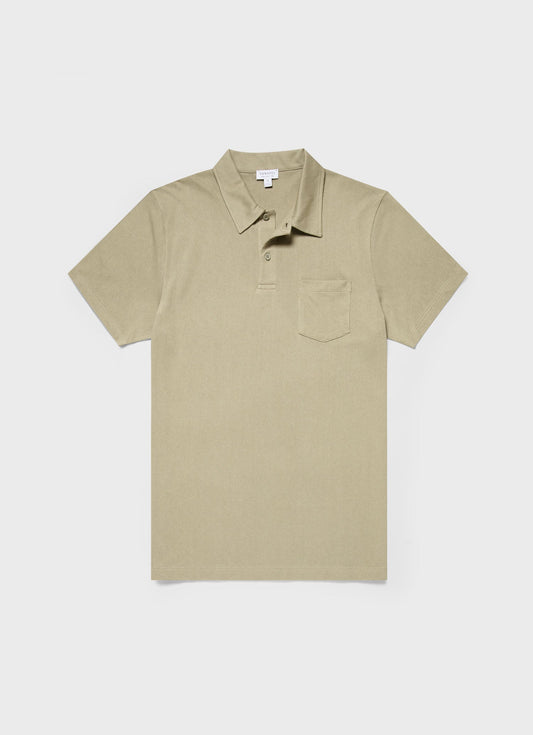 Mens Riviera Polo Shirt In Pale Khaki Mpol1026 Gngz