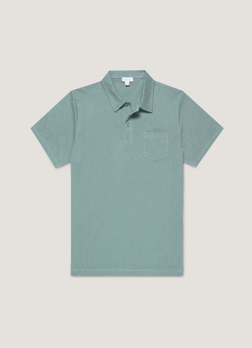 Mens Riviera Polo Shirt In Steel Green Mpol1026 Gniu