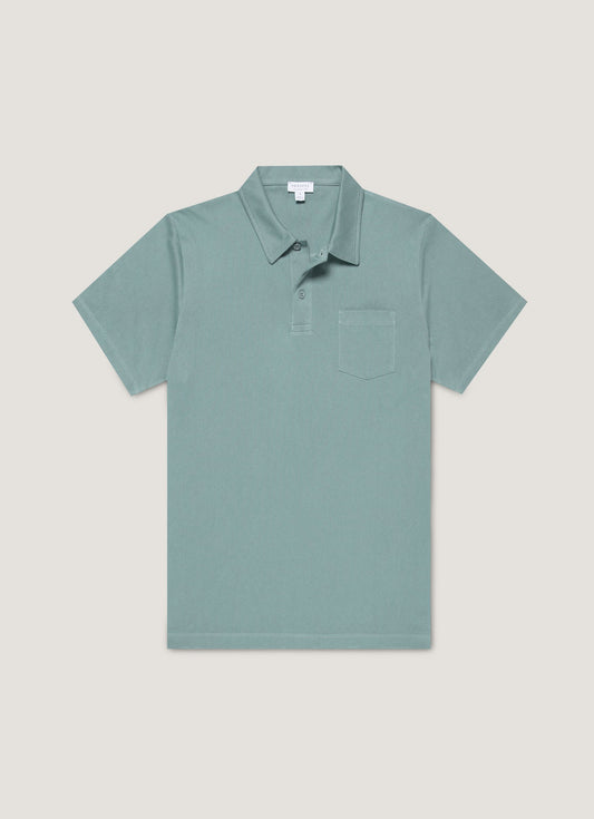 Mens Riviera Polo Shirt In Steel Green Mpol1026 Gniu
