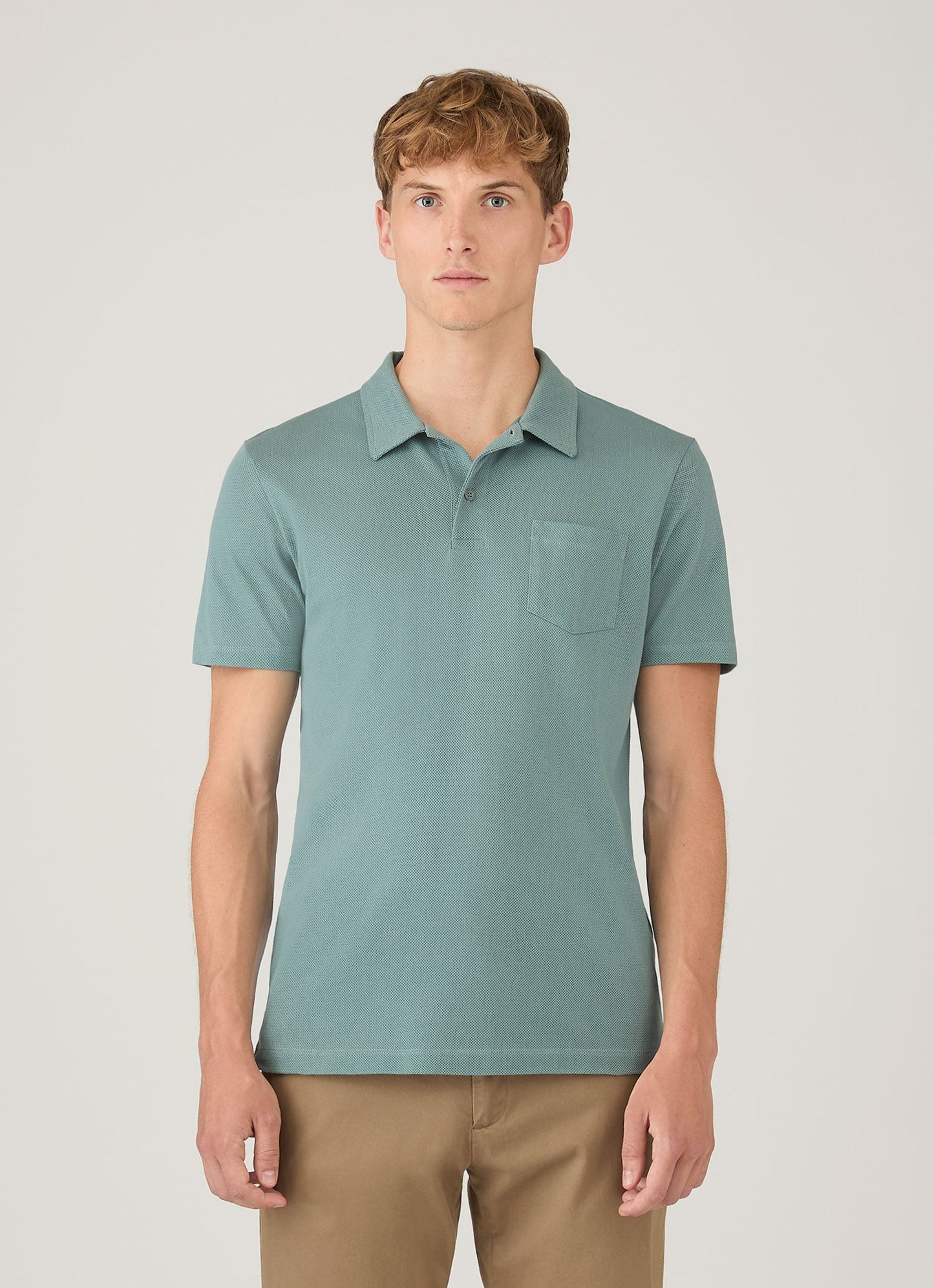 Mens Riviera Polo Shirt In Steel Green Mpol1026 Gniu