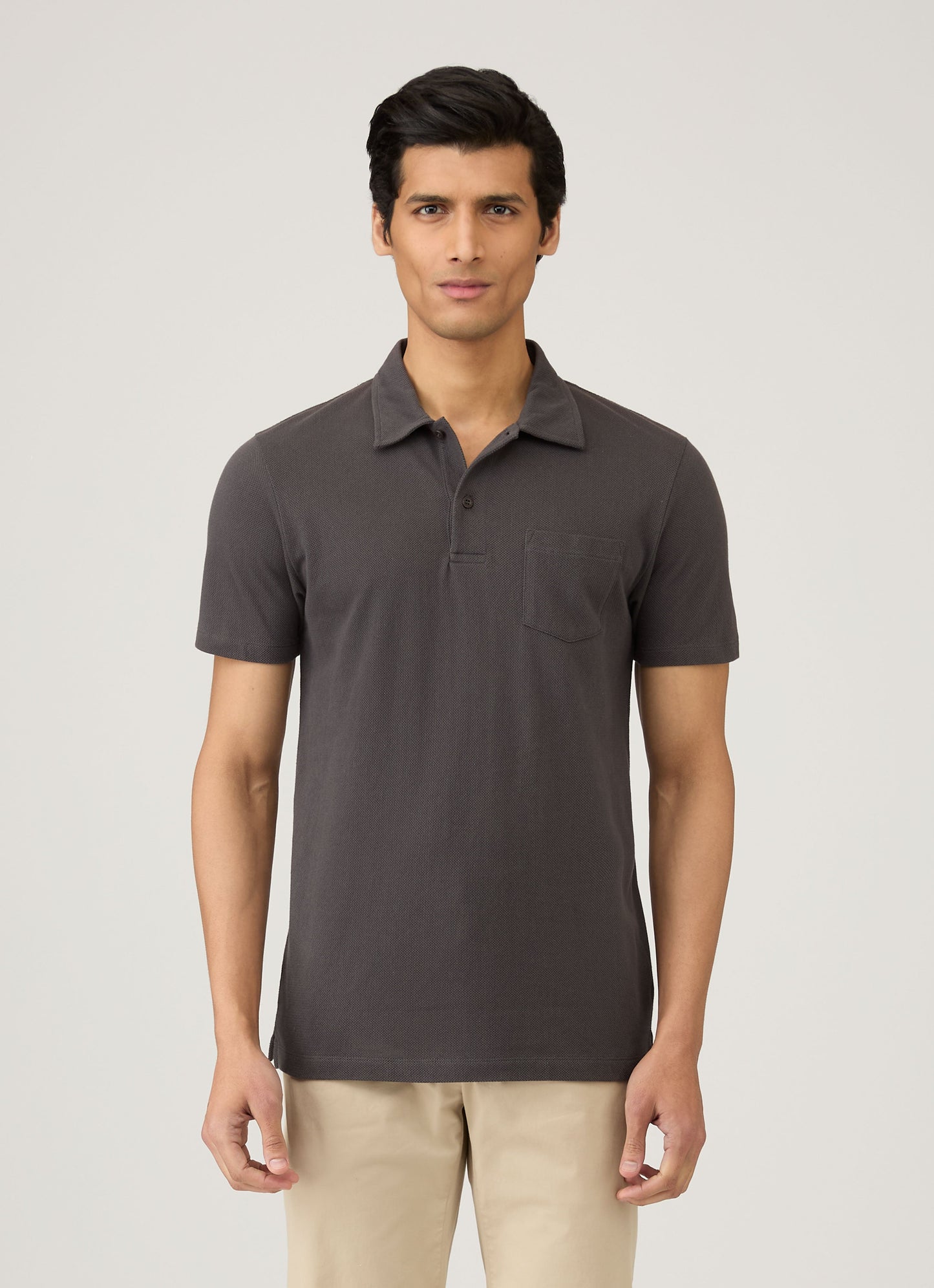 Mens Short Sleeve Riviera Polo Charcoal Mpol1026