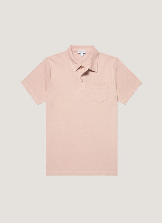 Mens Riviera Polo Shirt In Pale Pink Mpol1026 Pkbj