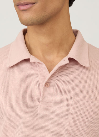 Mens Riviera Polo Shirt In Pale Pink Mpol1026 Pkbj