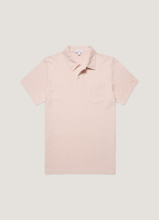 Mens Riviera Polo Shirt In Pastel Pink Mpol1026 Pkbl