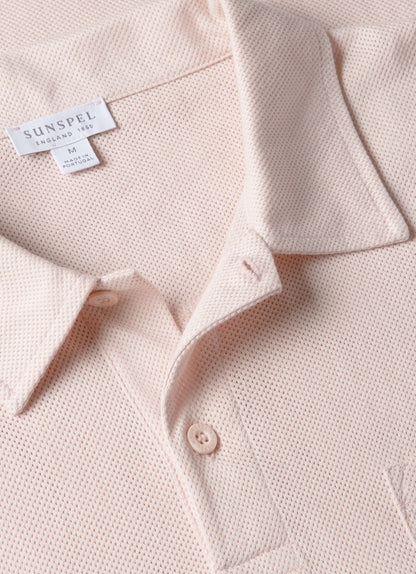Mens Riviera Polo Shirt In Pastel Pink Mpol1026 Pkbl
