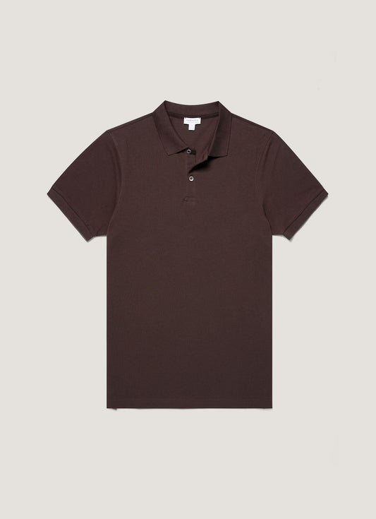 Mens Pique Polo Shirt In Dark Chocolate Mpol1028 Brgs