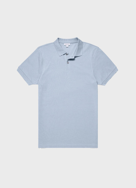 Mens Pique Polo Shirt In Smoke Blue Mpol1028 Buvc