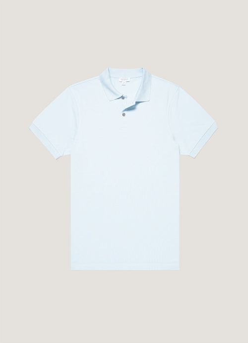 Men's Piqué Polo Shirt in Frost Blue