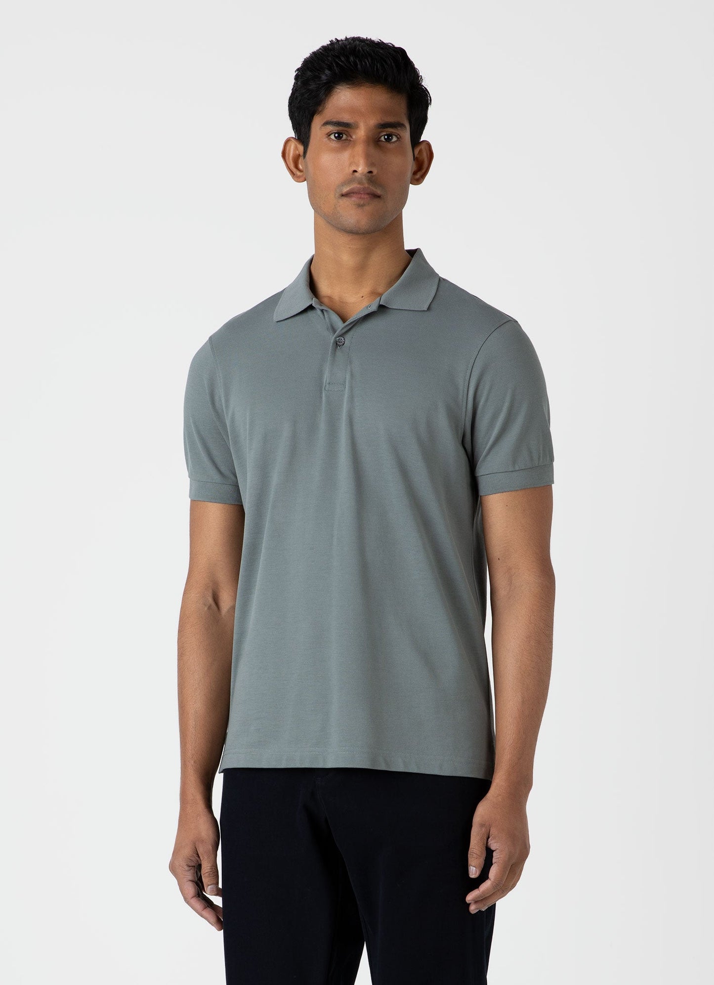 Mens Pique Polo Shirt In Smoke Green Mpol1028 Gnhp