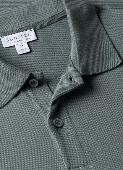 Mens Pique Polo Shirt In Smoke Green Mpol1028 Gnhp