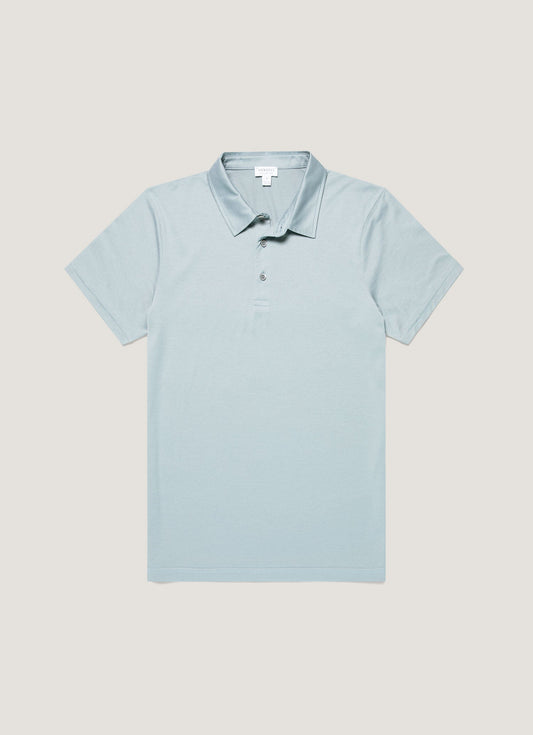 Mens Classic Jersey Polo Shirt In Stone Blue Mpol1052 Buwt