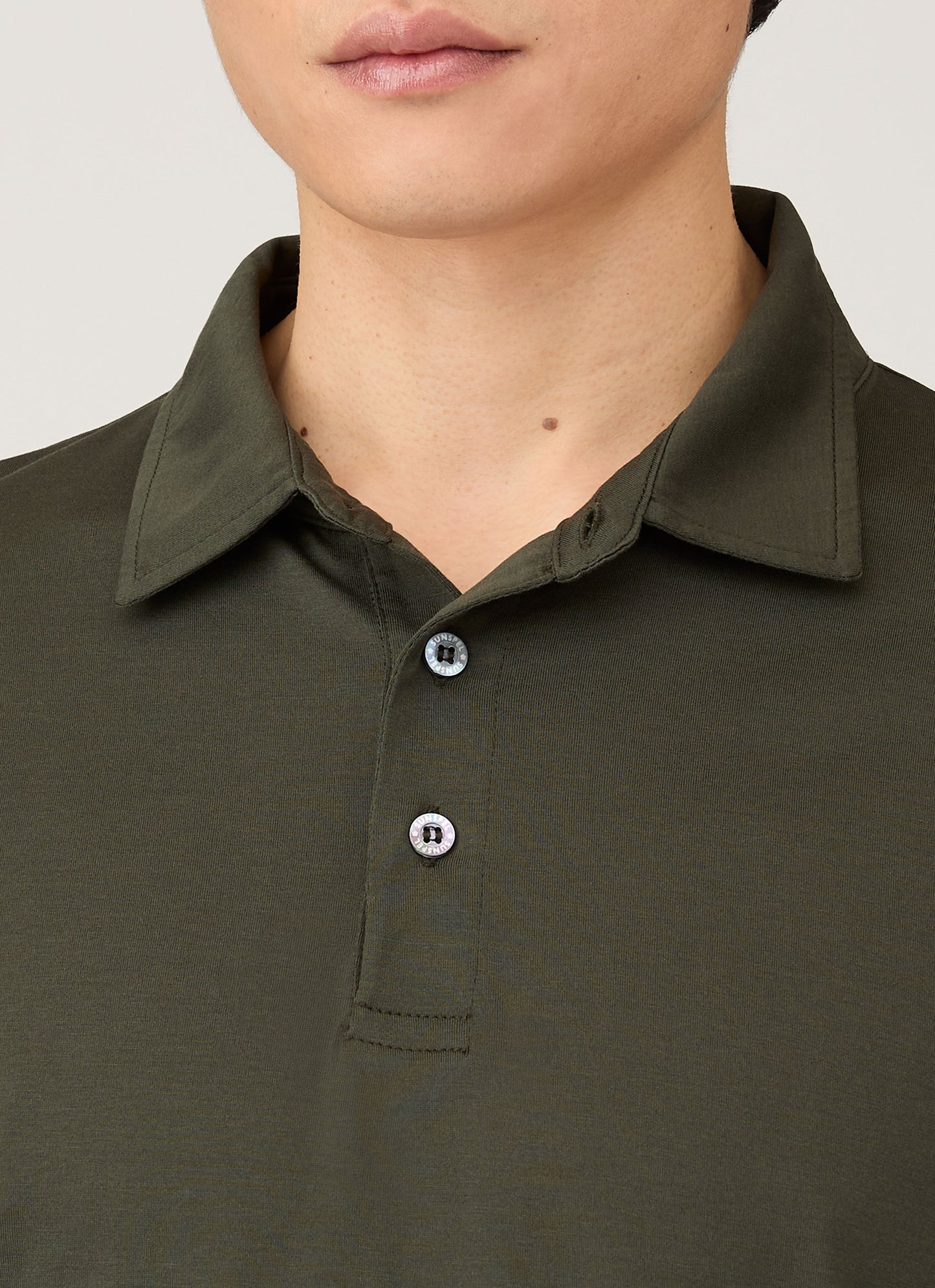 Mens Long Sleeve Classic Jersey Polo Shirt In Dark Green Mpol1054 Gnin